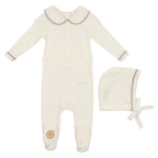Collared Pointelle Footie + Hat