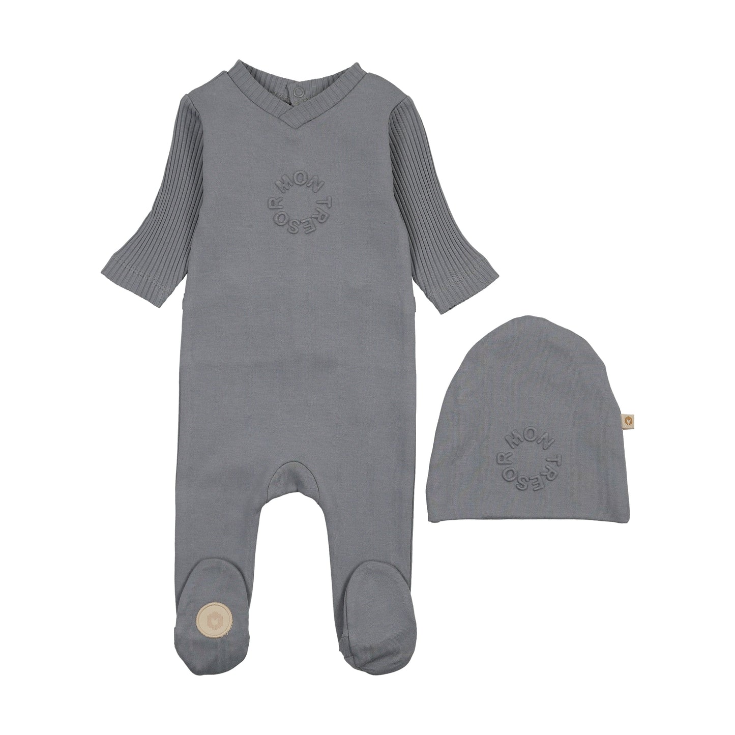 Embossed Logo Footie & Hat Set