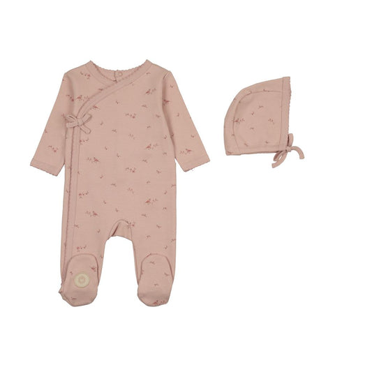 Vintage Bird Wrap Footie & Hat Set