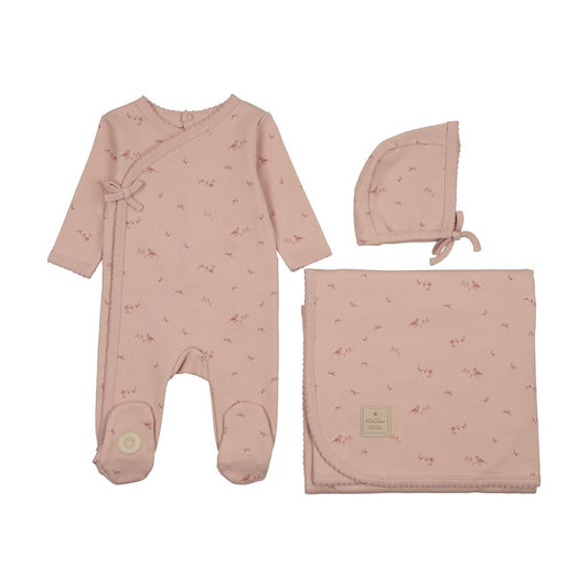 Vintage Bird Wrap Layette Set