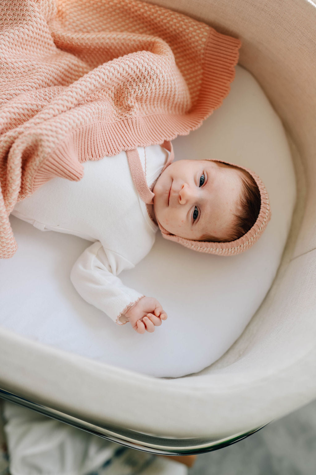 Ely's & co Bubble Knit Mauve Blanket