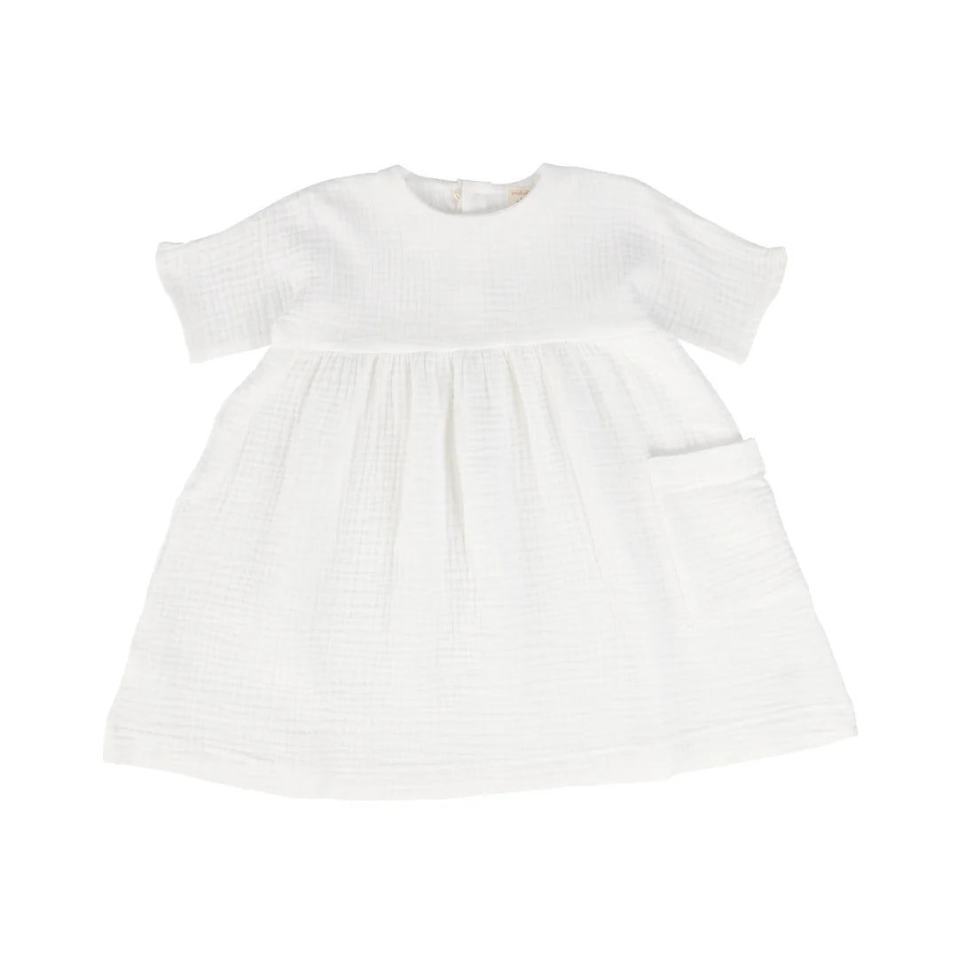 Gauze Dress Three Quarter Sleeve