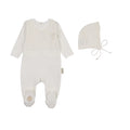 Pointelle Wrap Footie & Hat Set
