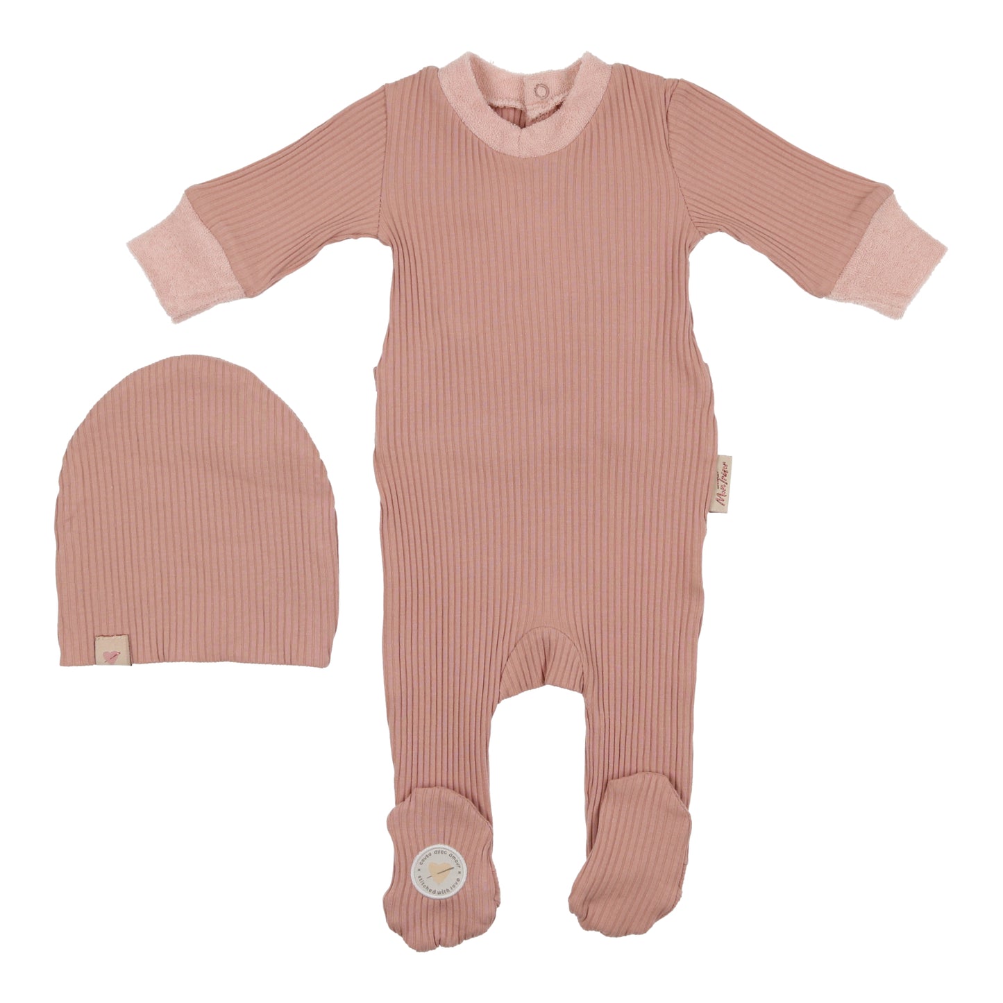 Terry Trimmed Collection Footie + Hat