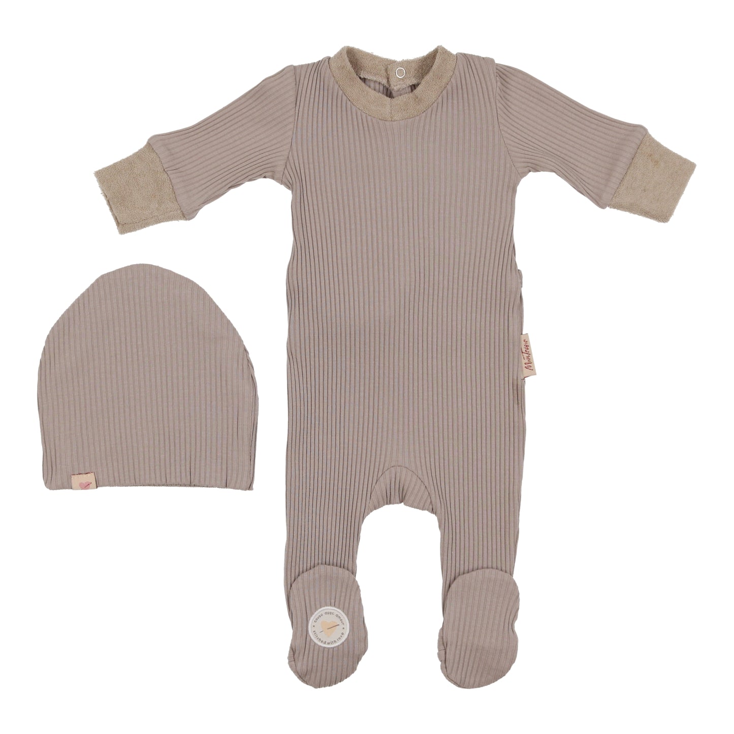 Terry Trimmed Collection Footie + Hat