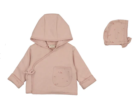 Vintage Bird Wrap Jacket & Hat Set