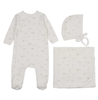 Vintage Bird Wrap Layette Set