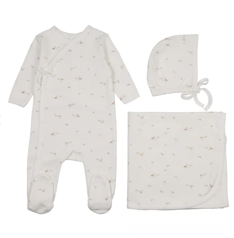 Vintage Bird Wrap Layette Set