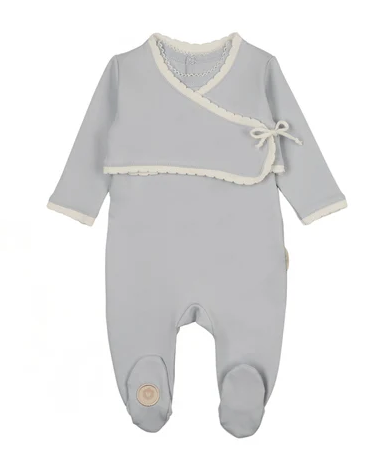 Scalloped Wrap Cardigan Footie