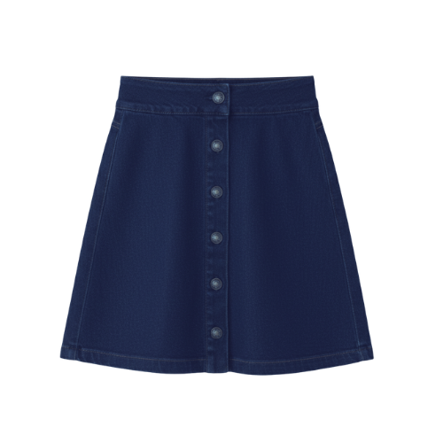 Belle Girls Denim Button-front Maxi Skirt