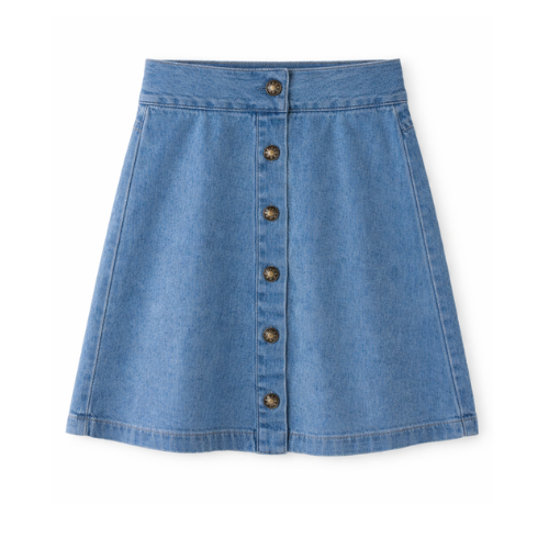 Belle Girls Denim Button-front Maxi Skirt