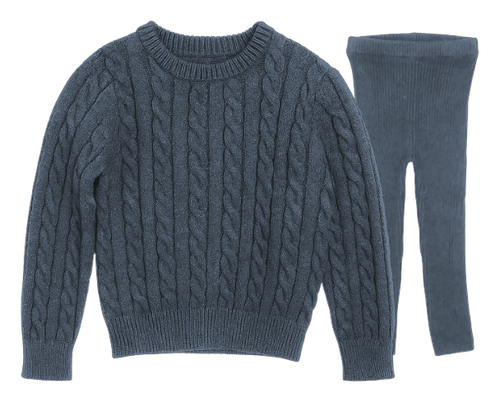 Baby Boy Cable Knit Sweater with Knit Leggings