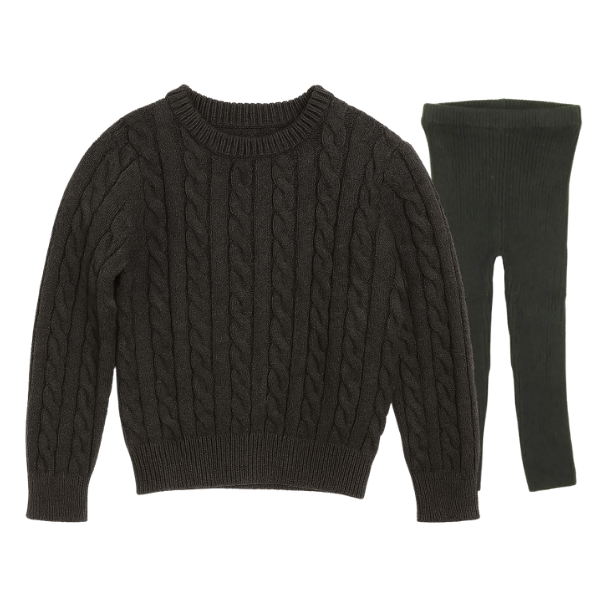 Baby Boy Cable Knit Sweater with Knit Leggings