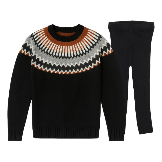 Baby Boy Fair Isle Sweater with Knit Leggings