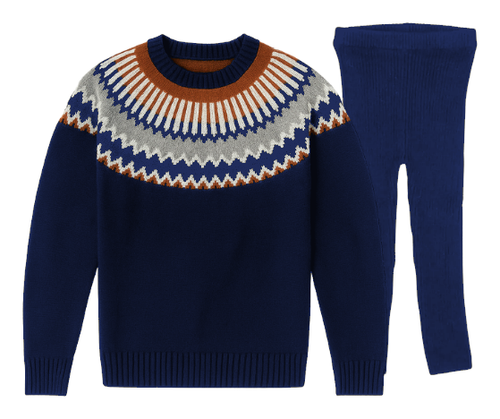 Baby Boy Fair Isle Sweater with Knit Leggings