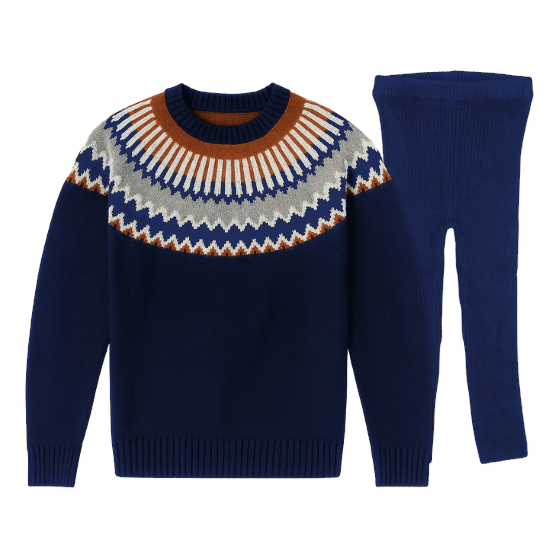 Baby Girl Fair Isle Sweater with Knit Leggings