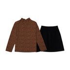 Big Girl Printed Heart Mockneck & Skirt Set