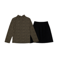 Big Girl Printed Heart Mockneck & Skirt Set