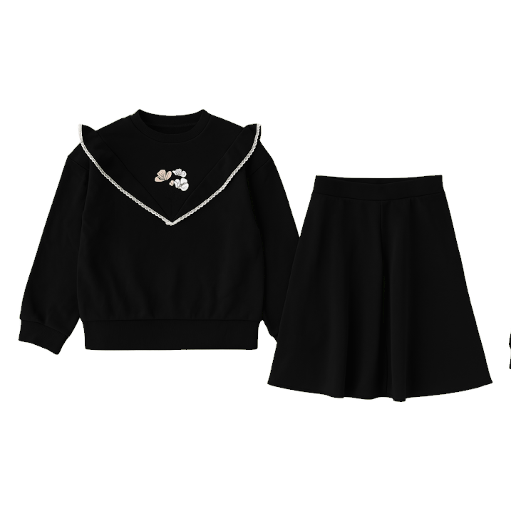 Big Girl V-Ruffle Sweatshirt & Skirt Set