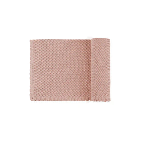 Moss Knit Pink Blanket