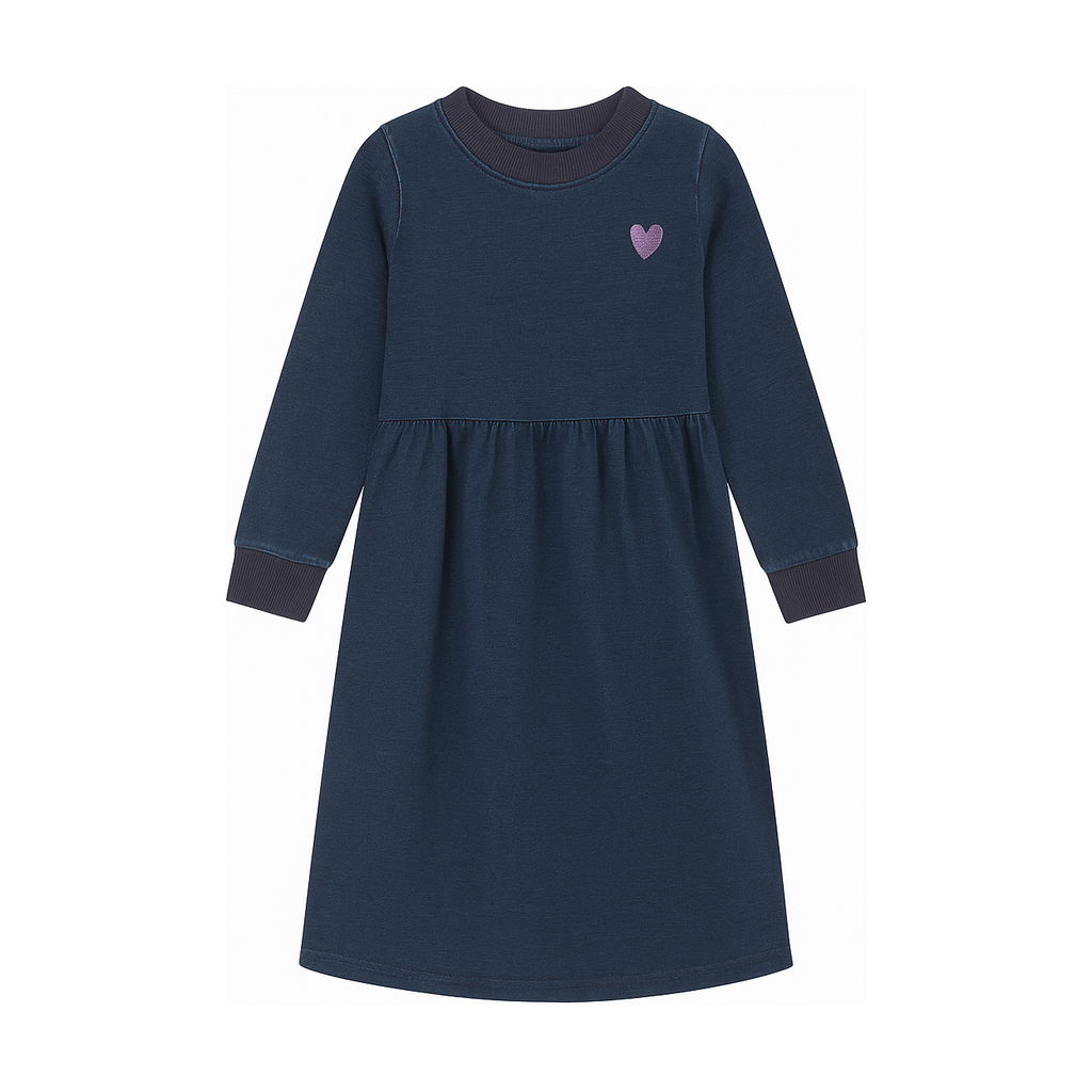 Girls Denim Heart Dress