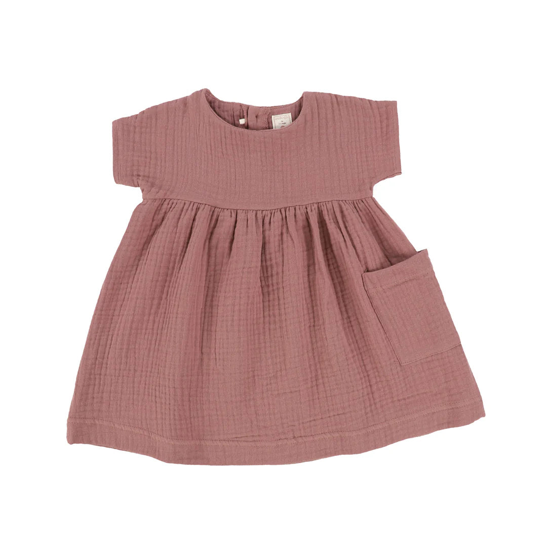 Gauze Dress Three Quarter Sleeve