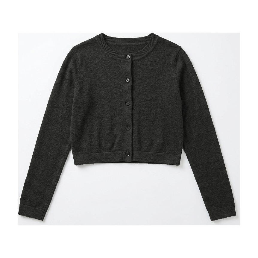 Little Girl Cable Knit Cardigan & Blouse Set with Suspender Knit Skirt
