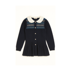 Little Girl Fair Isle Cardigan with Pleated Jumper