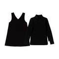 Little Girl Printed Cherry Mockneck & Denim Jumper Set