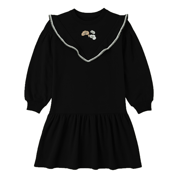 Little Girl V-Ruffle Sweatshirt Dress