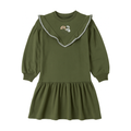 Little Girl V-Ruffle Sweatshirt Dress