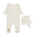 Pointelle Posies Footie + Hat